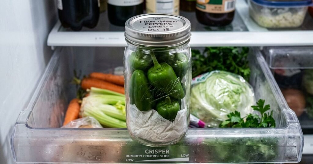 Truque simples para manter pimentas verdes frescas por mais de uma semana