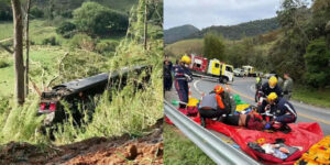 Acidente com ônibus deixa cinco mortos em rodovia de Cruzeiro