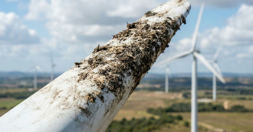 Acúmulo de insetos nas pás de turbinas eólicas pode reduzir geração de energia em 25%