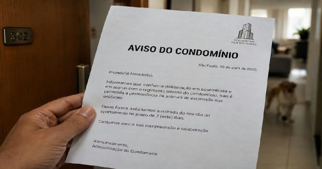 Aviso de despejo de pet em condomínio: como uma pergunta mudou o destino de uma moradora