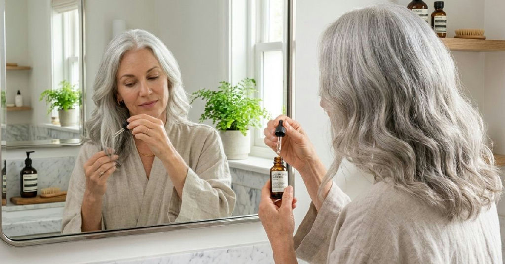 Cabelo grisalho: como usar óleos naturais para recuperar o brilho e a maciez dos fios