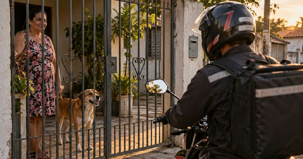 Cachorro cria rotina inusitada e espera por entregador todos os dias às 18h