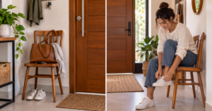 Cadeira na entrada da casa: o que esse hábito revela sobre a rotina e a organização