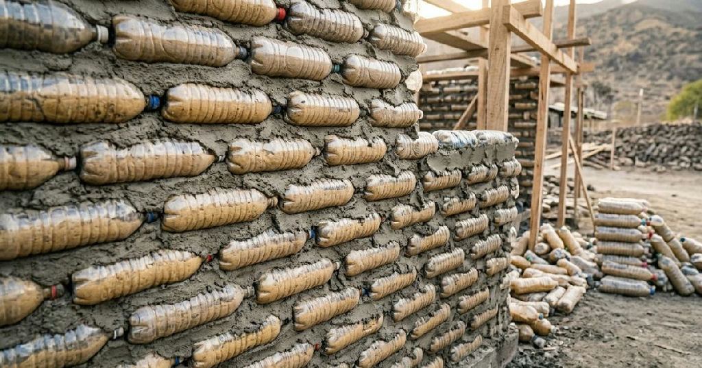 Casa de garrafas plásticas em Bangladesh custa 25% do valor de uma obra tradicional