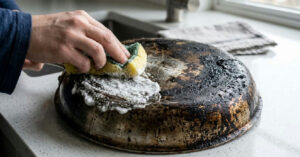 Como remover manchas do fundo da panela usando bicarbonato de sódio