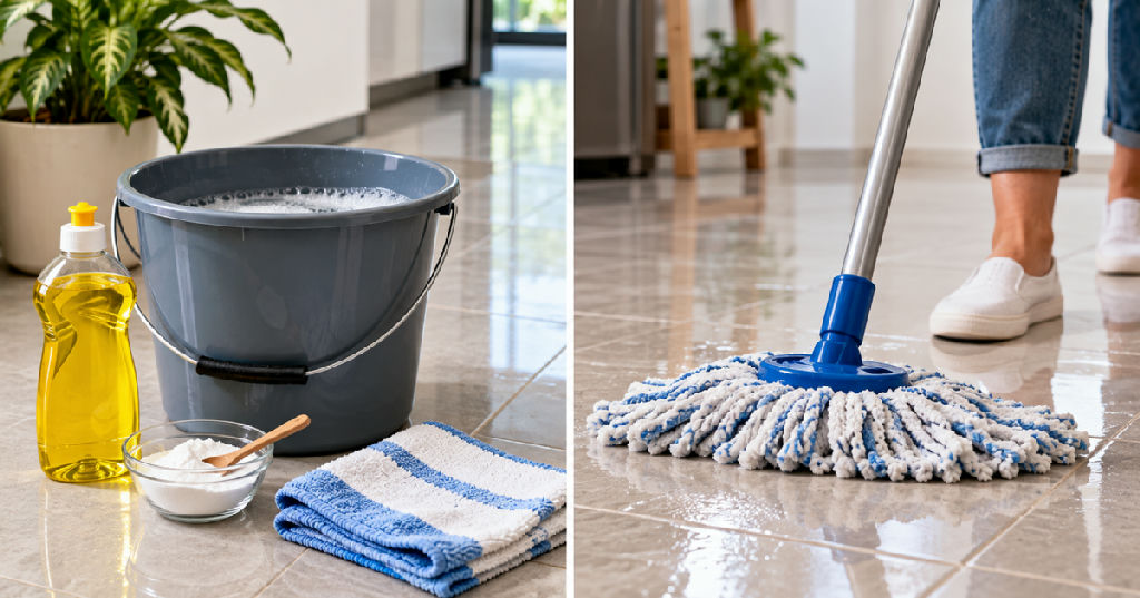 Como remover sujeira encardida do piso com soluções caseiras seguras