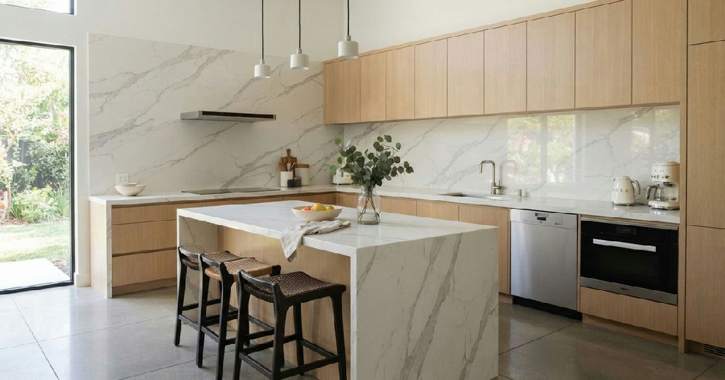 Cozinhas modernas abandonam azulejos e adotam superfícies contínuas em 2026