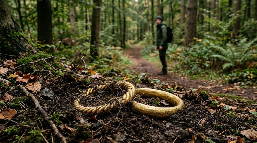 Descoberta de tesouro viking na Dinamarca revela seis braceletes de ouro maciço