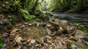 Engenharia natural: a rã-golias constrói piscinas para proteger seus filhotes