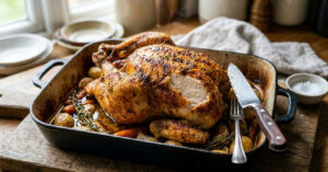 Frango assado: o truque simples para uma pele dourada e crocante que chefs usam
