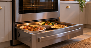 Gaveta sob o forno: descubra se o compartimento serve para guardar itens ou aquecer pratos