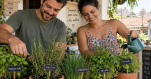 Horta caseira na varanda: casal transforma três vasos em fonte de economia e temperos frescos