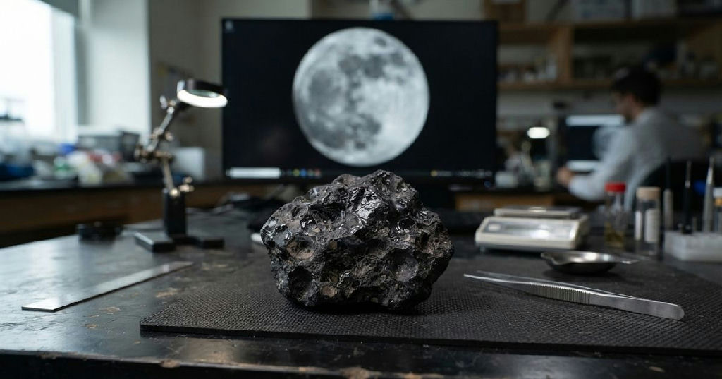 Meteorito lunar encontrado na África revela segredos sobre o passado vulcânico da Lua