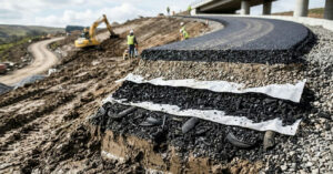 Pneus reciclados sob rodovia na Califórnia: a solução que durou 22 anos sem reparos