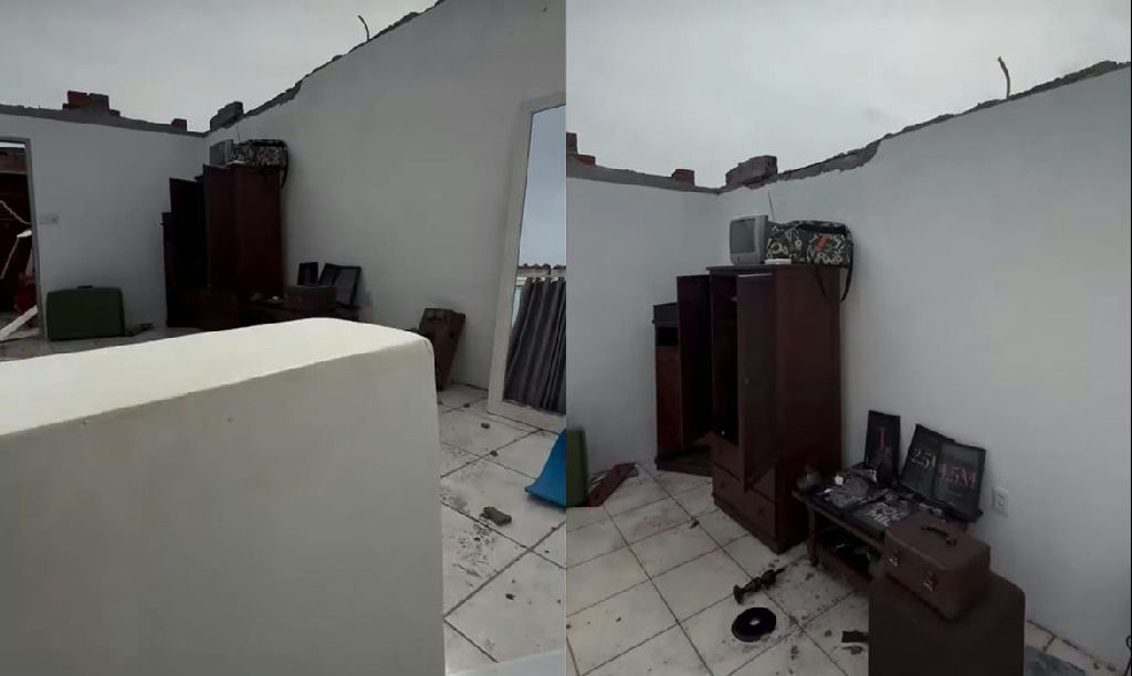 Tempestade devasta casa em Pelotas e morador compartilha imagens da destruição