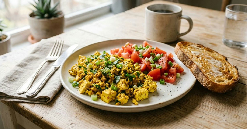 Tofu mexido: a alternativa vegetal que ganha espaço no café da manhã brasileiro
