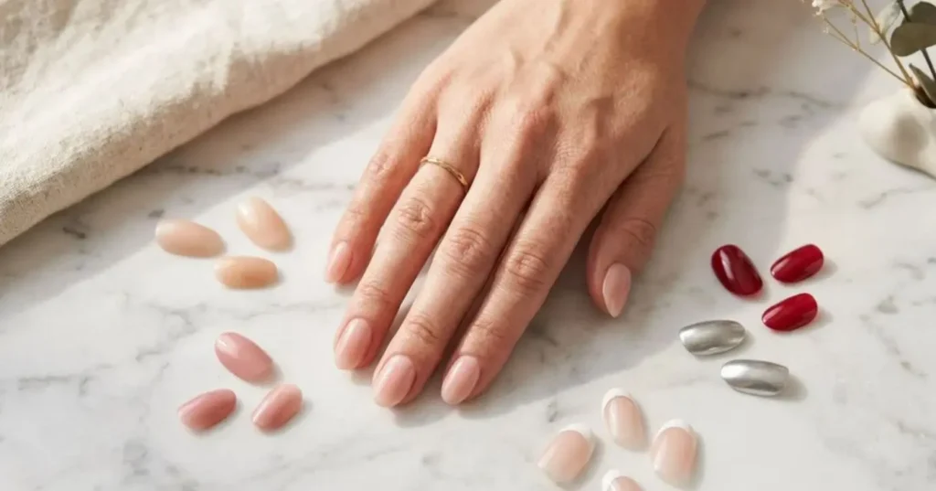 Unha oval: o formato que domina a estética minimalista e garante mãos elegantes