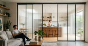 Vidro canelado ganha protagonismo no design de interiores e redefine divisões residenciais