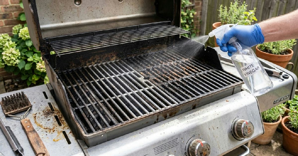 Vinagre na grelha: entenda a eficácia real do truque na limpeza do churrasco