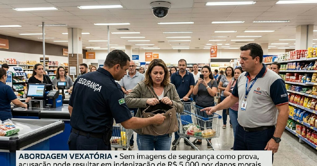 Abordagem vexatória em supermercado sem provas pode gerar indenização de R$ 5 mil