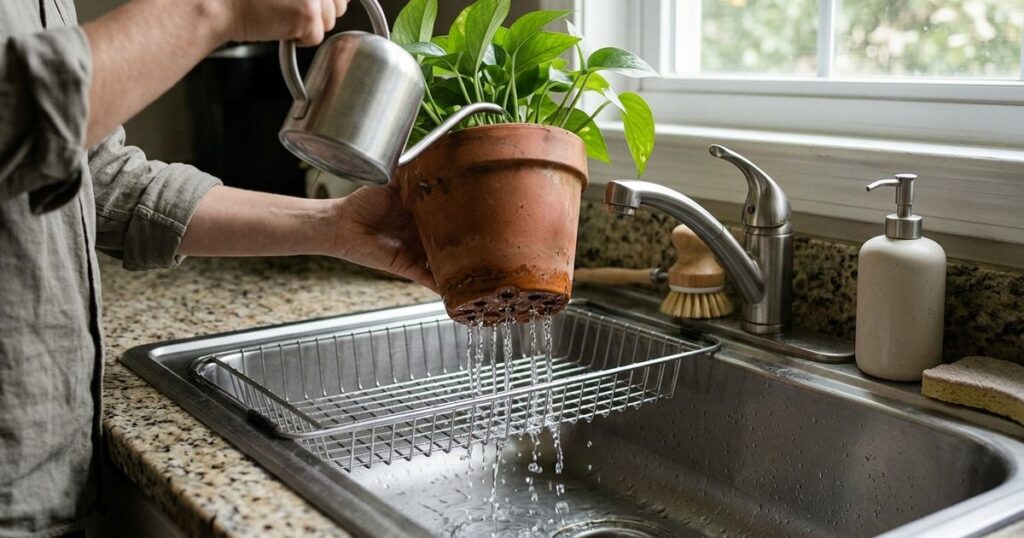 Água no pratinho sufoca raízes: saiba como regar vasos corretamente