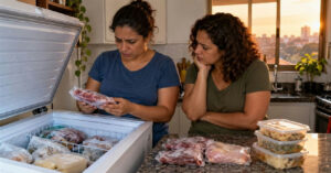 Alimentos descongelados após apagão causam desentendimento entre irmãs sobre prejuízo no freezer