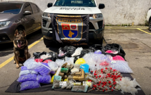 Cão da polícia militar localiza grande quantidade de drogas durante operação em são paulo