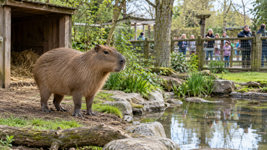 Capivara foge de zoológico na Inglaterra, passa sete meses desaparecida e reaparece em câmera