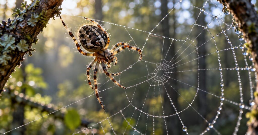 Como as aranhas constroem teias geométricas perfeitas sem aprender