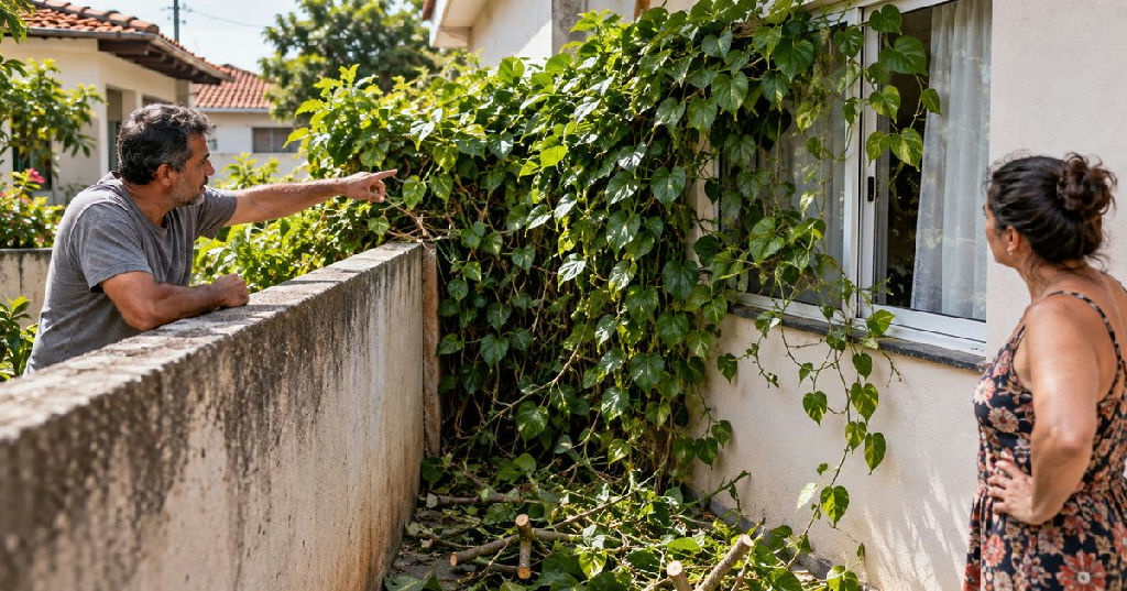 Conflito de vizinhança: trepadeira no muro gera desentendimento e lições sobre comunicação