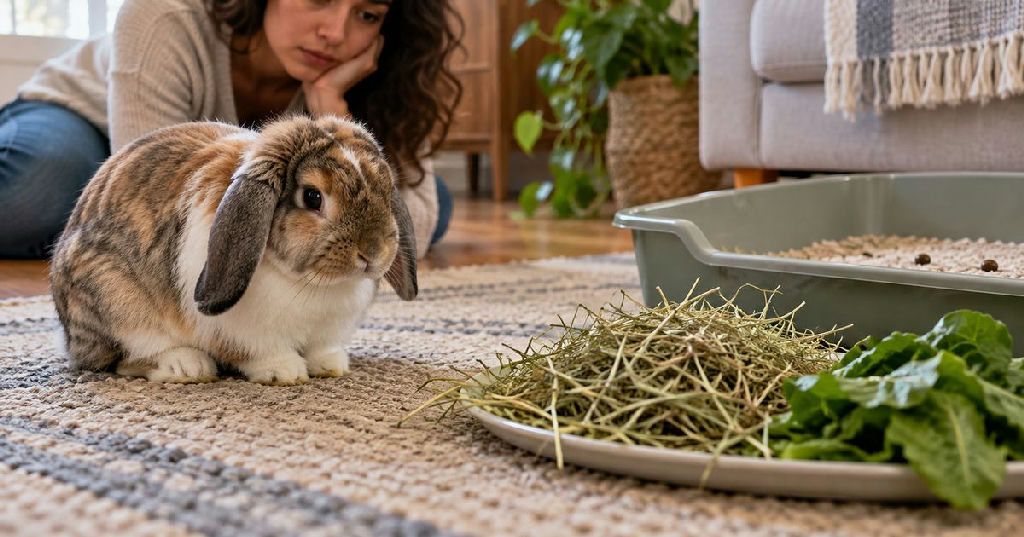 Cuidados com coelhos: o perigo silencioso da falta de apetite e fezes