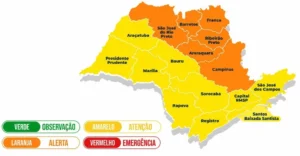 Defesa Civil emite alerta para temporais e chuvas intensas no estado de São Paulo