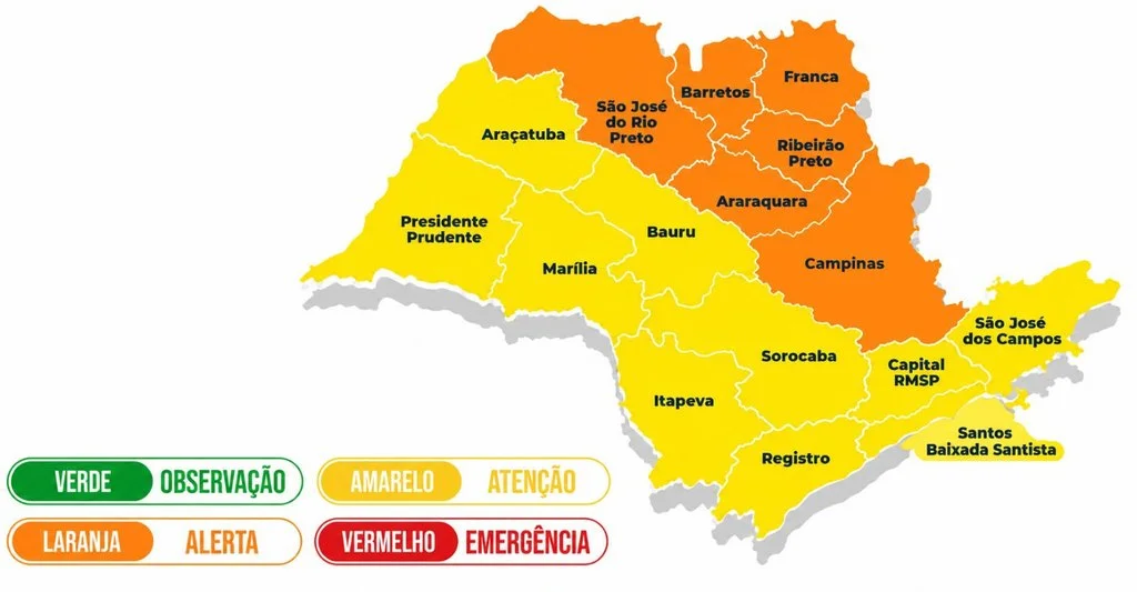 Defesa Civil emite alerta para temporais e chuvas intensas no estado de São Paulo