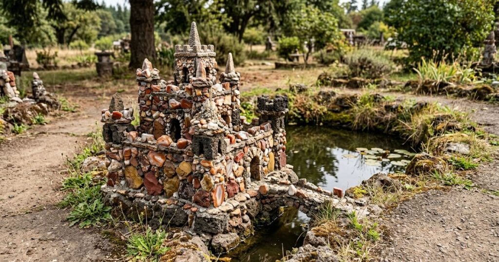 Fazendeiro de 52 anos transformou terras em minareis de pedra e jardim monumental em 1935