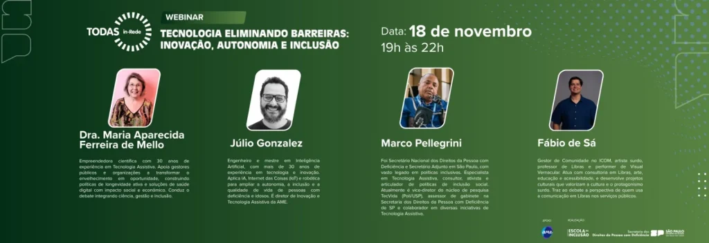 Governo de São Paulo promove debate virtual sobre Tecnologia assistiva e inclusão