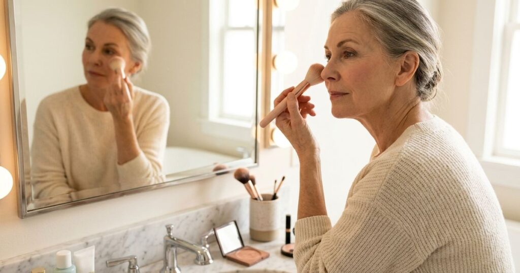 Guia ensina onde passar blush após os 50 anos para suavizar o rosto