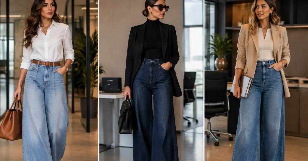 Jeans no escritório: confira três combinações com pantalona que valorizam o visual corporativo