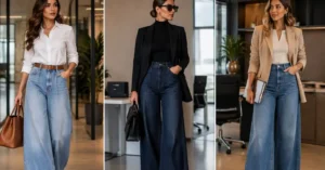 Jeans no escritório: confira três combinações com pantalona que valorizam o visual corporativo