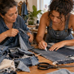 Mãe e filha transformam jeans descartado em moda autoral em Fortaleza