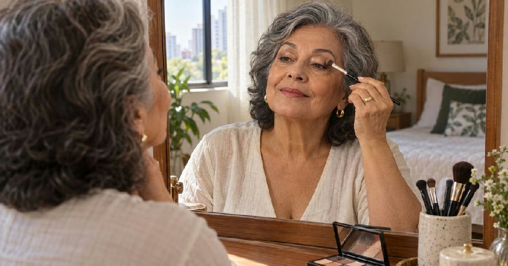 Maquiagem após os 60 anos: por que as sombras acetinadas são a escolha ideal para iluminar o olhar