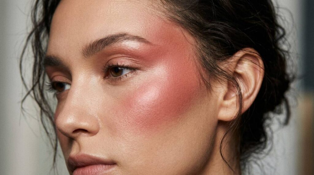 Nova técnica de blush nas têmporas transforma geometria da maquiagem