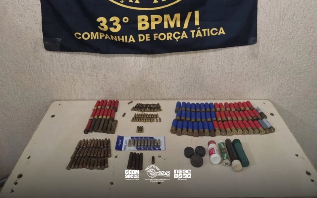 Operação da Força Tática resulta na apreensão de armas e munições em Bebedouro