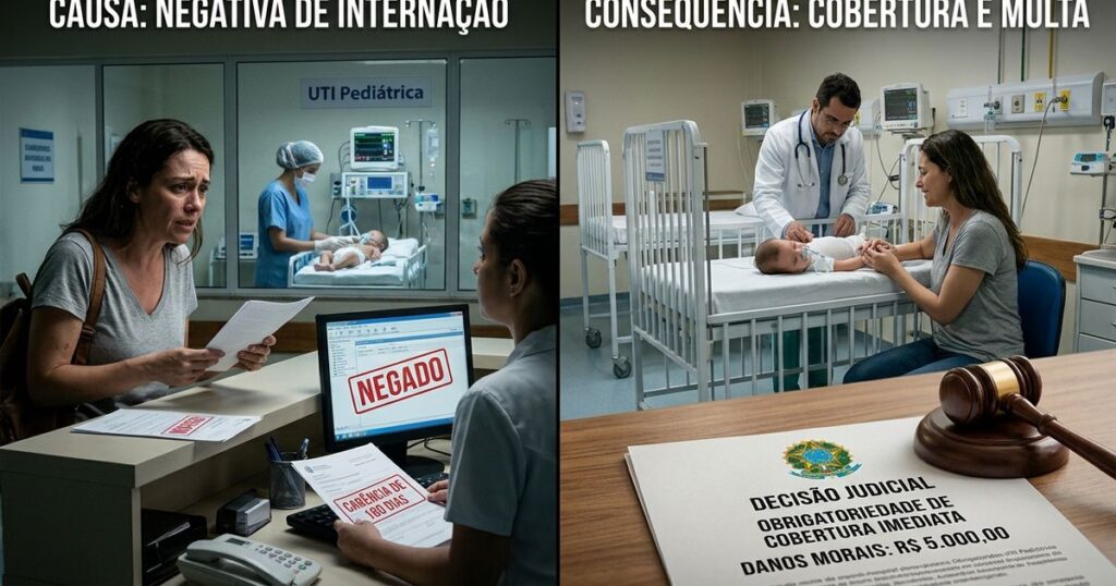 Plano de saúde nega UTI pediátrica para bebê com bronquiolite grave sob alegação de carência
