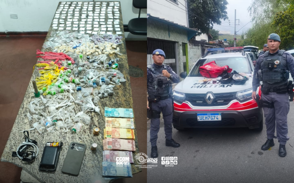 Policiais militares prendem trio e apreendem centenas de porções de drogas em Itapevi