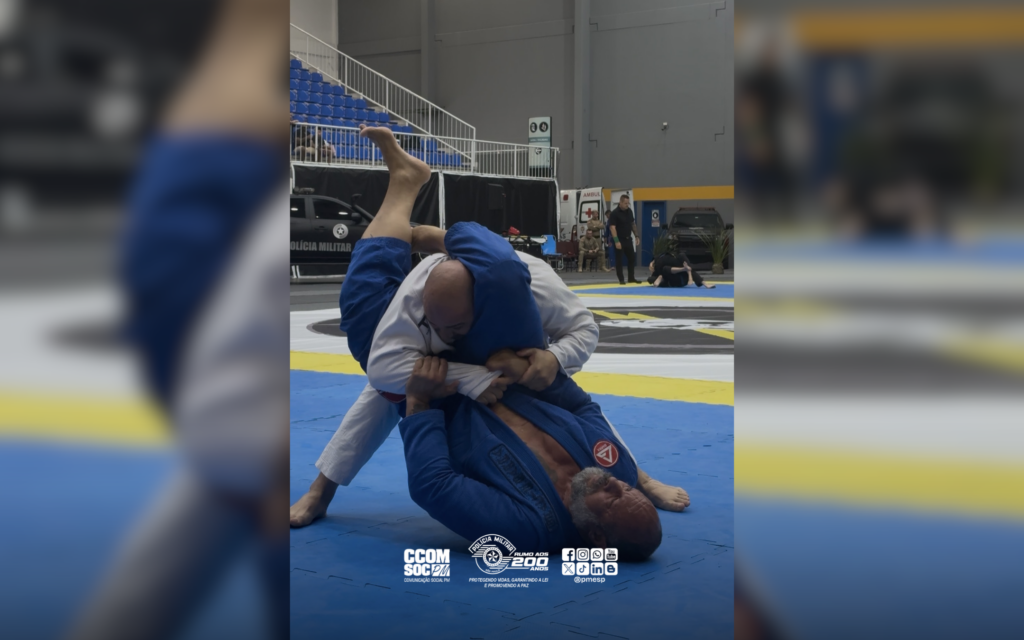 Policial reformado paulista fatura ouro e prata em torneio catarinense de jiu-jítsu