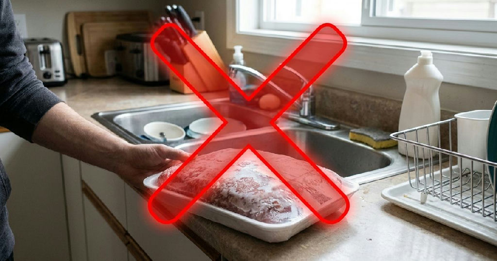 Por que descongelar carne na bancada da cozinha é um risco para a sua saúde