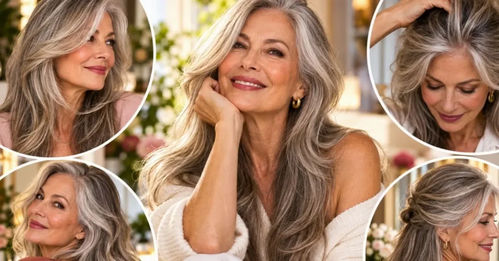 Quatro dicas de visagismo ajudam mulheres com mais de 60 anos a manterem o cabelo longo com elegância