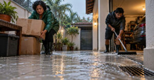 Reforma de quintal vira pesadelo após troca de piso causar alagamento na garagem
