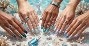 Tendência para 2027: aposte nos tons de azul para unhas com efeito sereia