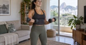 Treino em casa: como fortalecer os braços usando apenas um par de halteres